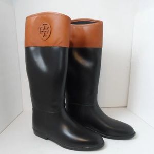 Beautiful Tory Burch Leather Rain Boots Size 11 M
